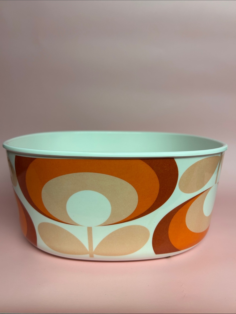 Orla Kiely melamine orange/peach oval flower serving or salad Decorative Bowl